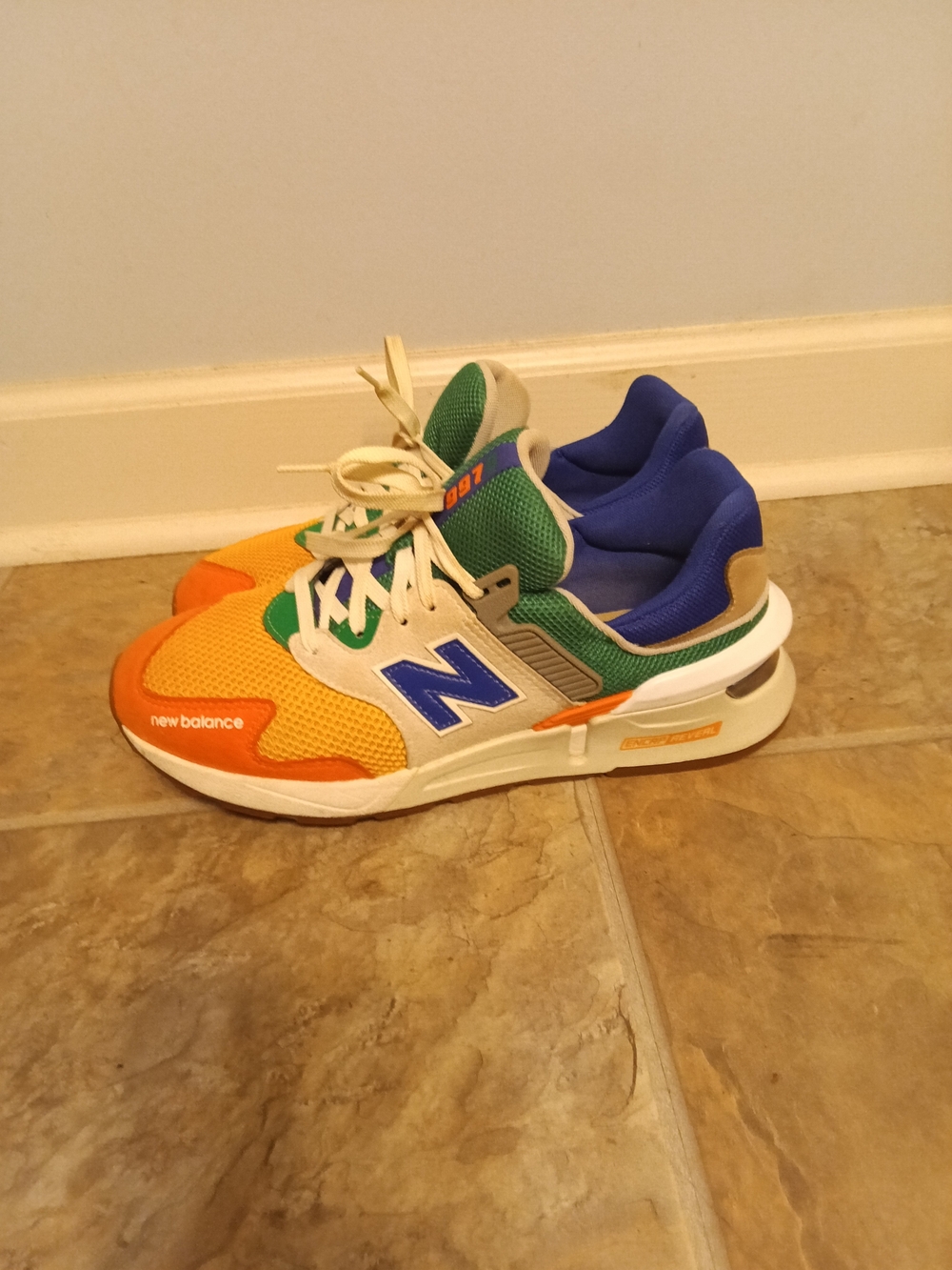 New Balance 997 Sport Multicolor Sneakers - Orange/Green/Blue/Cream